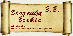 Blaženka Brekić vizit kartica
